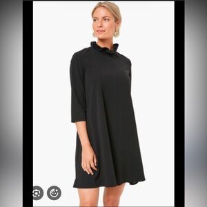 Tuckernuck Pomander Place black Daphne swing mini dress small s high neck